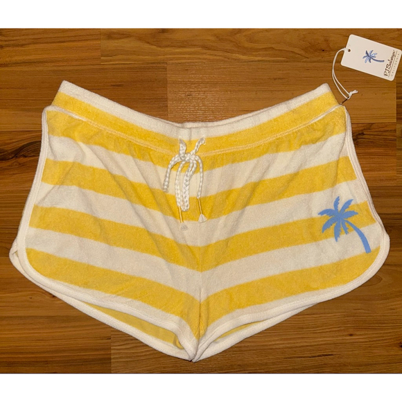 PJ Salvage Paradise Terry Cloth Lounge Set Yellow Stripe Coastal Resort Large - Picture 10 of 15